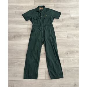 Pella Women’s Spruce Green Coveralls Size XL Short Sleeve with Pockets